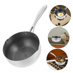 German Honeycomb Milkpan with Glass Lid – Laser Coated Stainless Steel Double Sided Laser Coating