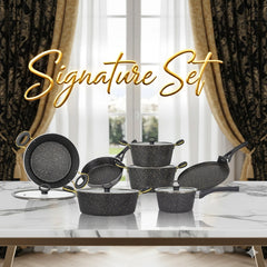 SK Signature PLUS 20-Piece Gift Set | Non-Stick Black Golden Special Addition
