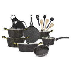 SK Signature PLUS 20-Piece Gift Set | Non-Stick Black Golden Special Addition
