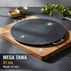 Mega Iron Tawa 51 cm – Heavy-Duty Large Size