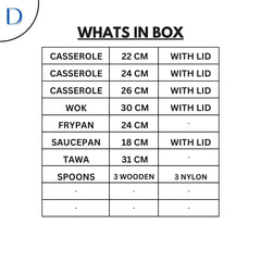 MAGNO Decor Non stick Cookware set 18pcs (MEHROON)