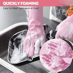 Winter Dishwashing Gloves with Scrubber