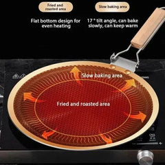 German Honeycomb Laser Coated Tawa – Stainless Steel | Folding Wooden Handle Single Laser