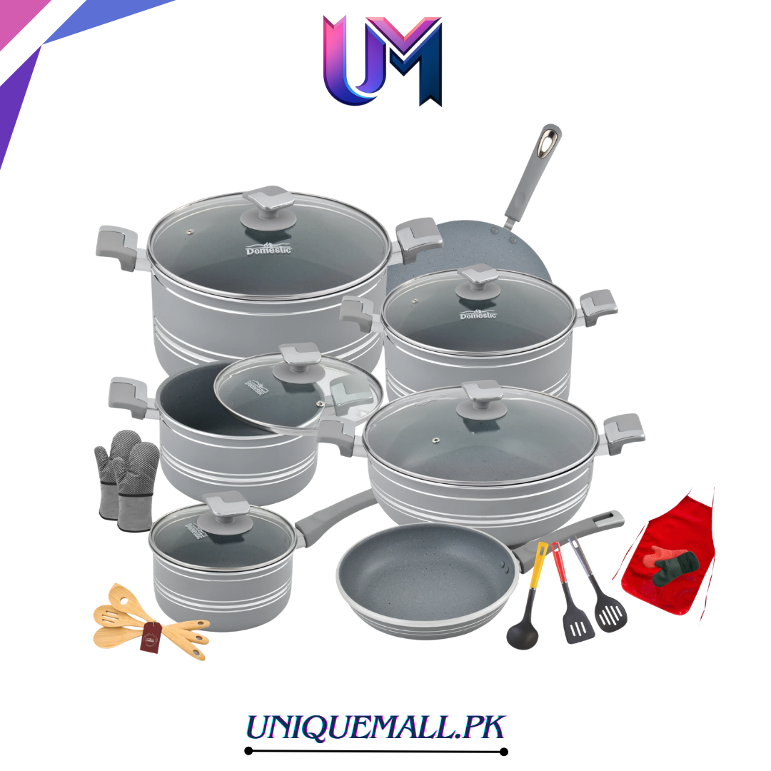 Domestic Jumbo 22-Piece Non-Stick Gift Set Grey