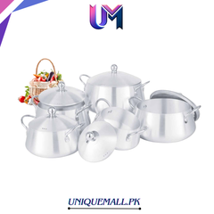Domestic Belly Pot 1–5, 10-Piece Metal Finish Cookware Set