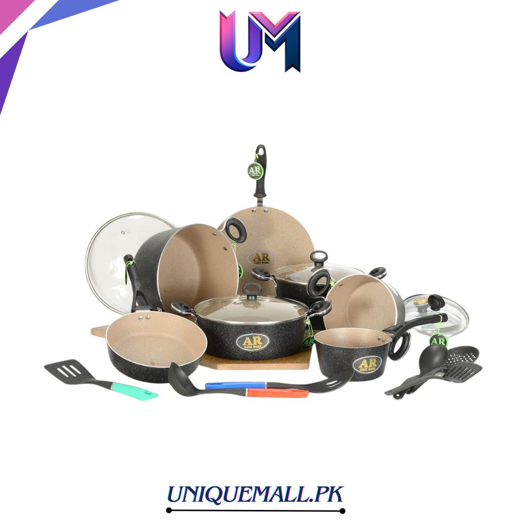 AR Turkish 21pcs Non stick Cookware set (Black)