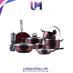 XELENT Grand Marble Coated 21pcs Gift set (MEHROON)