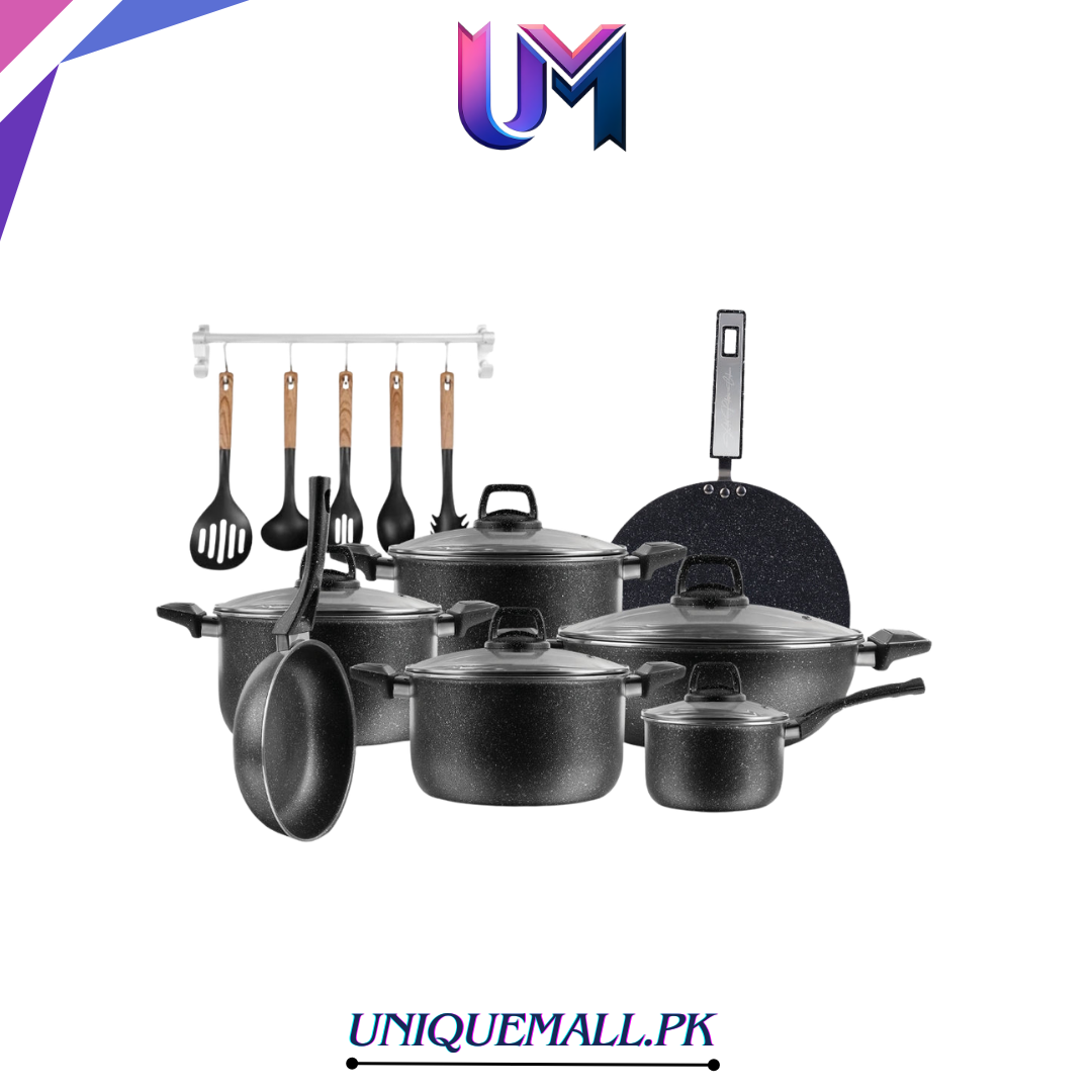 XELENT Jumbo Marble Coated 19pcs Gift set (Black)