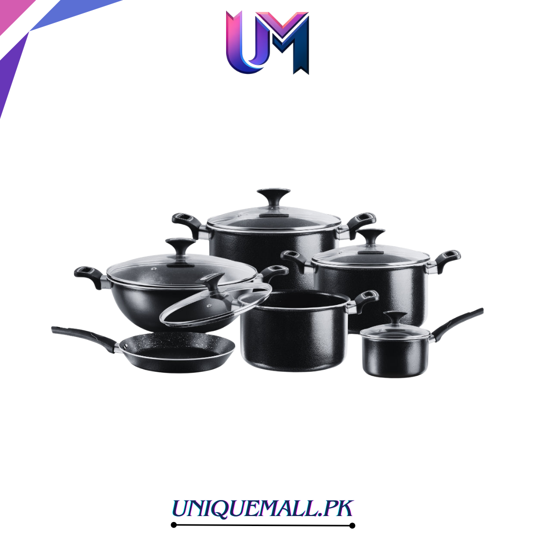 MAGNO Decor Non stick Cookware set 18pcs (BLACK)