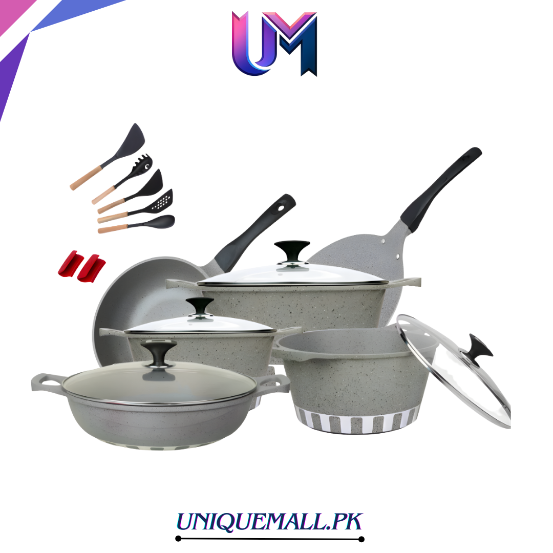 RK Cresta 17 Pcs Die-Cast Cookware Gift Pack Grey