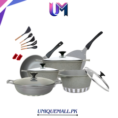 RK Cresta 17 Pcs Die-Cast Cookware Gift Pack Grey