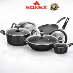 Sonex Induction Non Stick Cookware Set 8PCS – Premium Kitchen Cooking Set with Lids