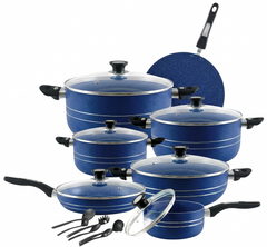 Domestic Wonderchef 19-Piece Marble Coated Non-Stick Gift Set Blue