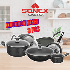 Sonex Induction Non Stick Cookware Set 8PCS – Premium Kitchen Cooking Set with Lids