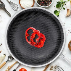 German Honeycomb Laser Coated wok Karah without Lid Stainless Steel Single Laser