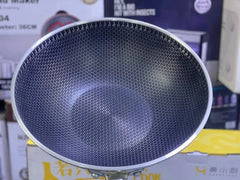 German Honeycomb Laser Coated wok Karah without Lid Stainless Steel Single Laser