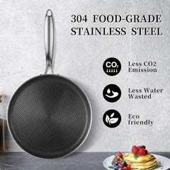German Honeycomb Laser Coating Pizza Pan – Double-Sided Hot Plate Stainless Steel