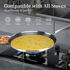 German Honeycomb Laser Coating Pizza Pan – Double-Sided Hot Plate Stainless Steel