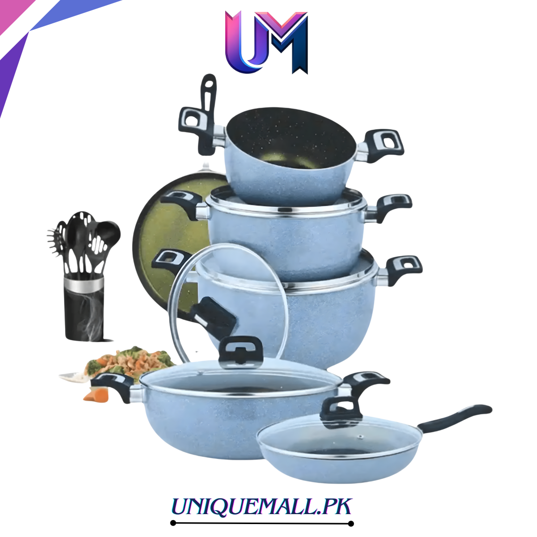 Domestic Galaxy 17-Piece Marble Coated Non-Stick Gift Set