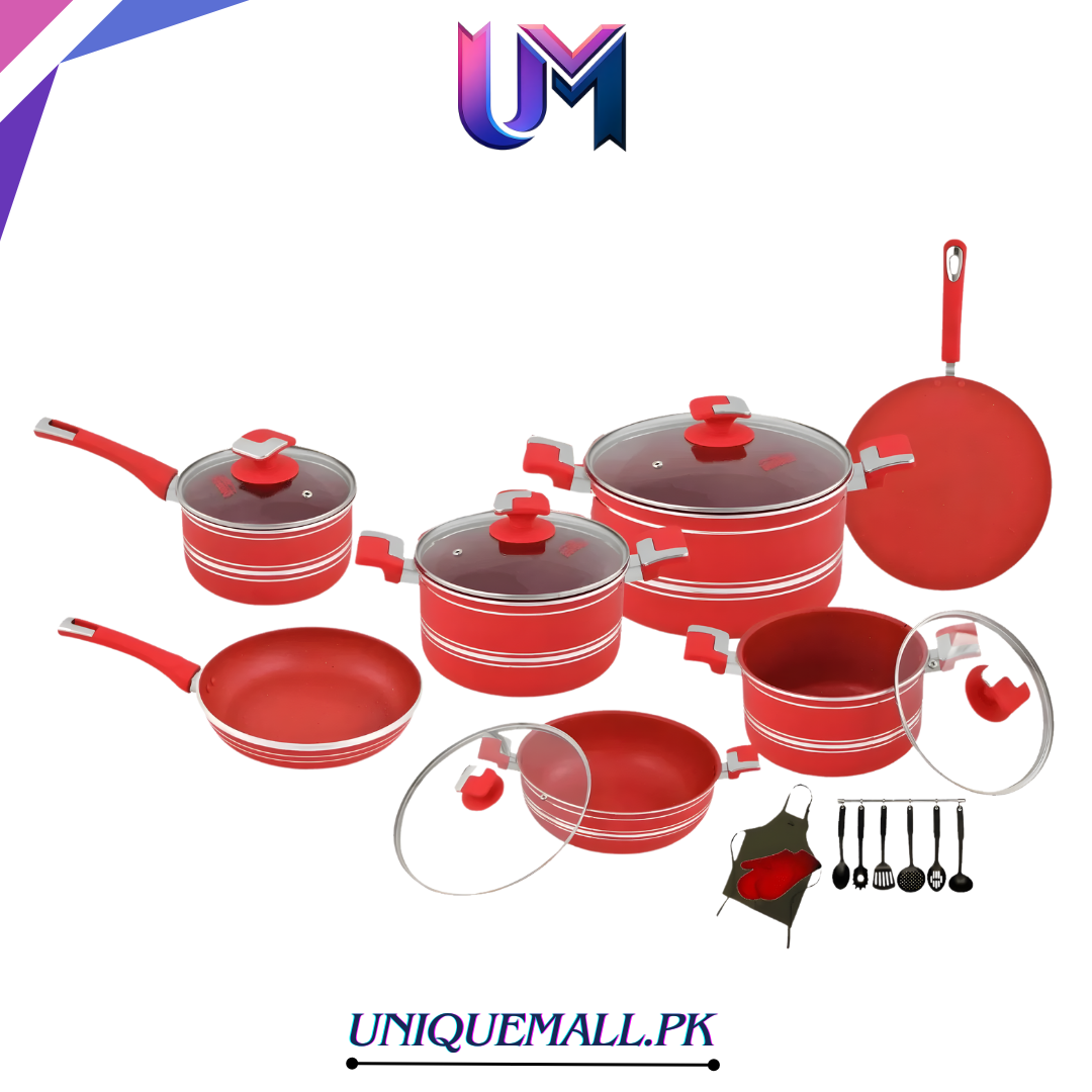 Domestic Jumbo 22-Piece Non-Stick Gift Set Red