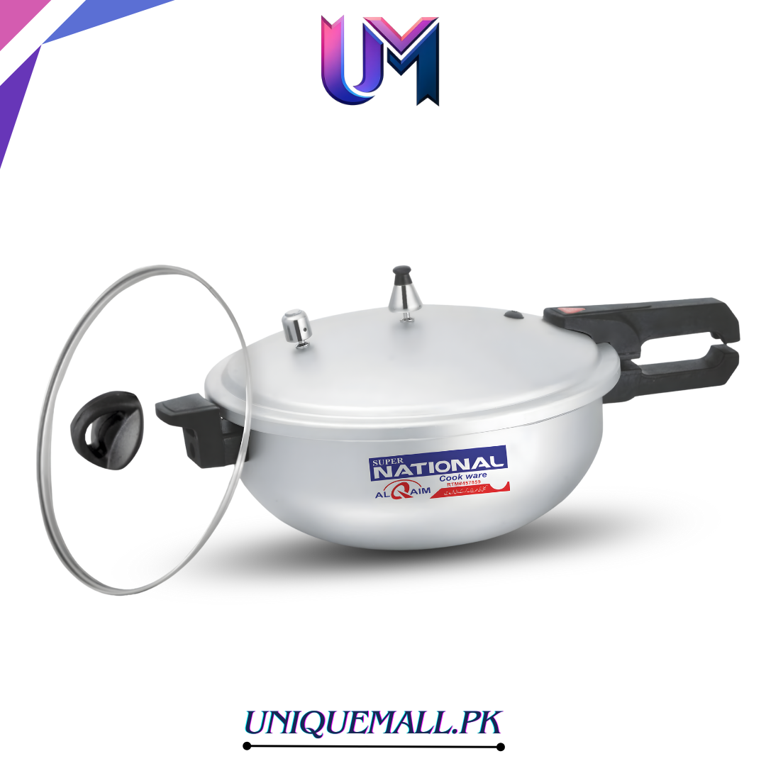 National Wok/Karahi Pressure Cooker with Glass Lid