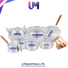 National Apple Pot Cookware Set 15pcs| Metal Finish
