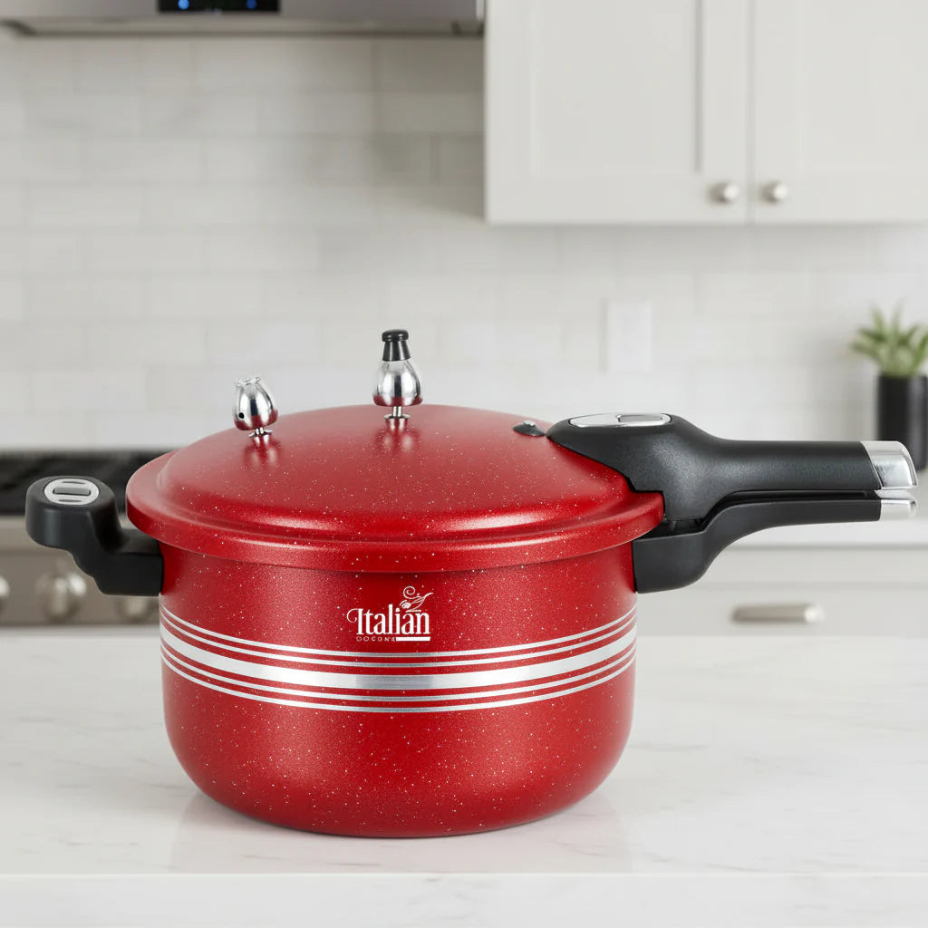 italian Non Stick Pressure Cooker Marble Coating Recommend by AZAD Chaiwala