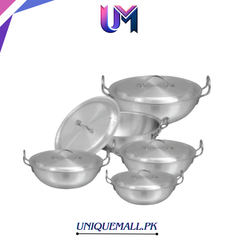 Sonex 1‑5 Round Karahi Set – Metal Finish