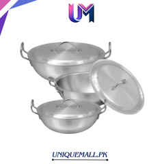 Sonex 6‑8 Round Karahi Set – Metal Finish