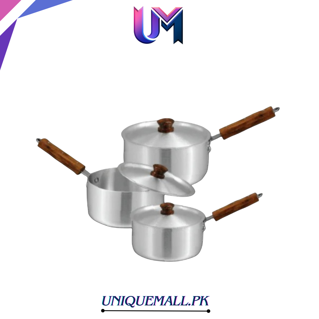 Sonex Sauce Pot Set — Wood‑Handle Full Set (1‑3)