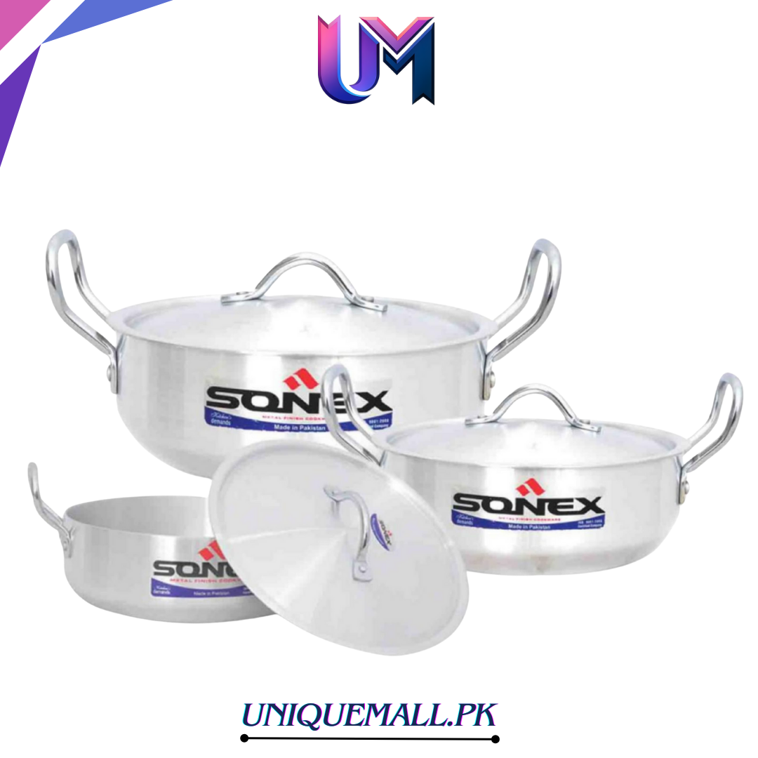 Sonex Flat Karahi – Metal Finish 6‑8
