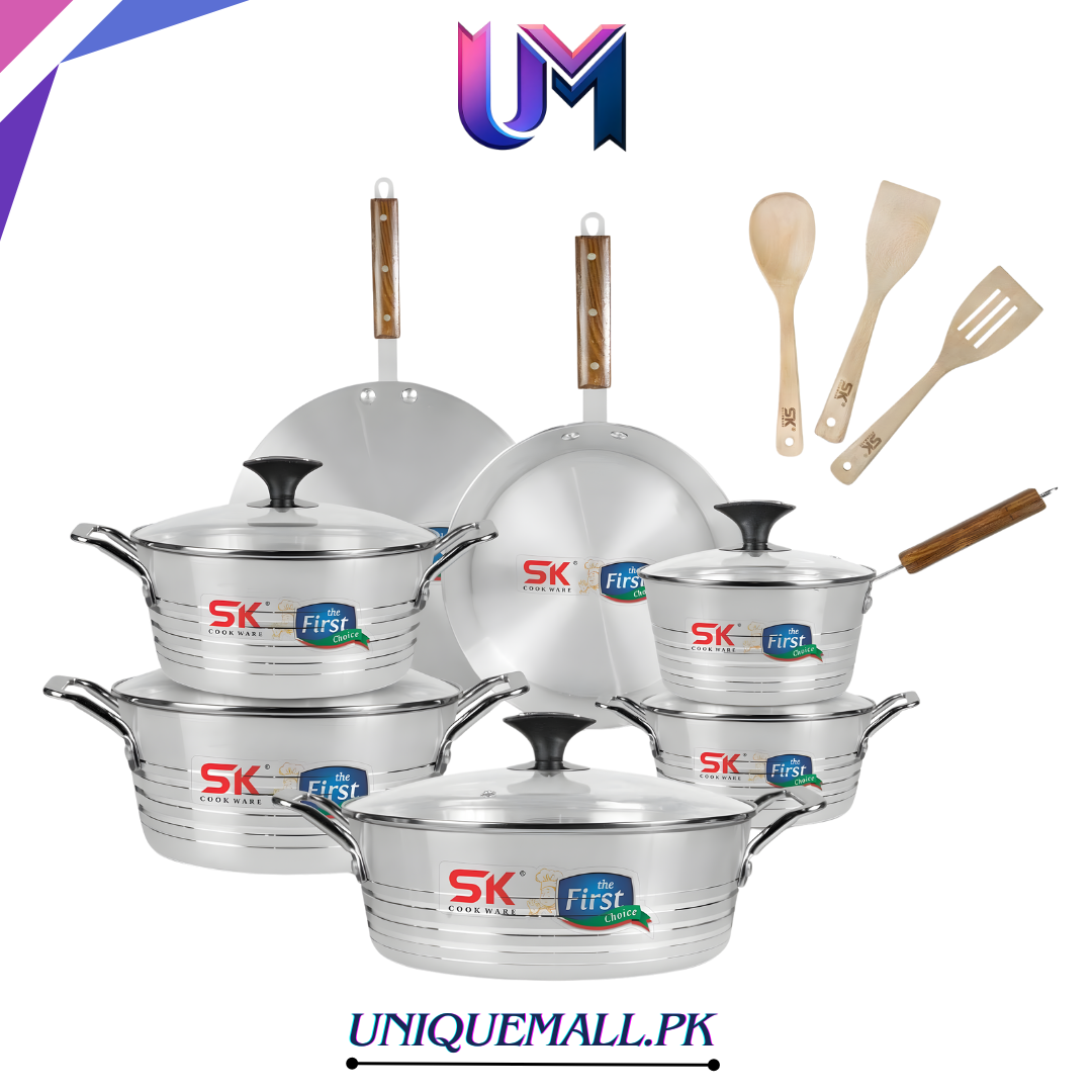 SK 15 Pieces Aluminium Metal Finish Saffron Gift Pack with Glass Lids