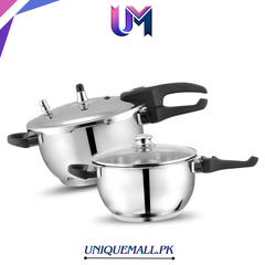 Sonex Stainless Steel Wok/Karahi Cooker with Glass Lid