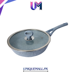 SK Non Stick Marble Coated Signature Frypan with Glass Lid – Grey |  24cm