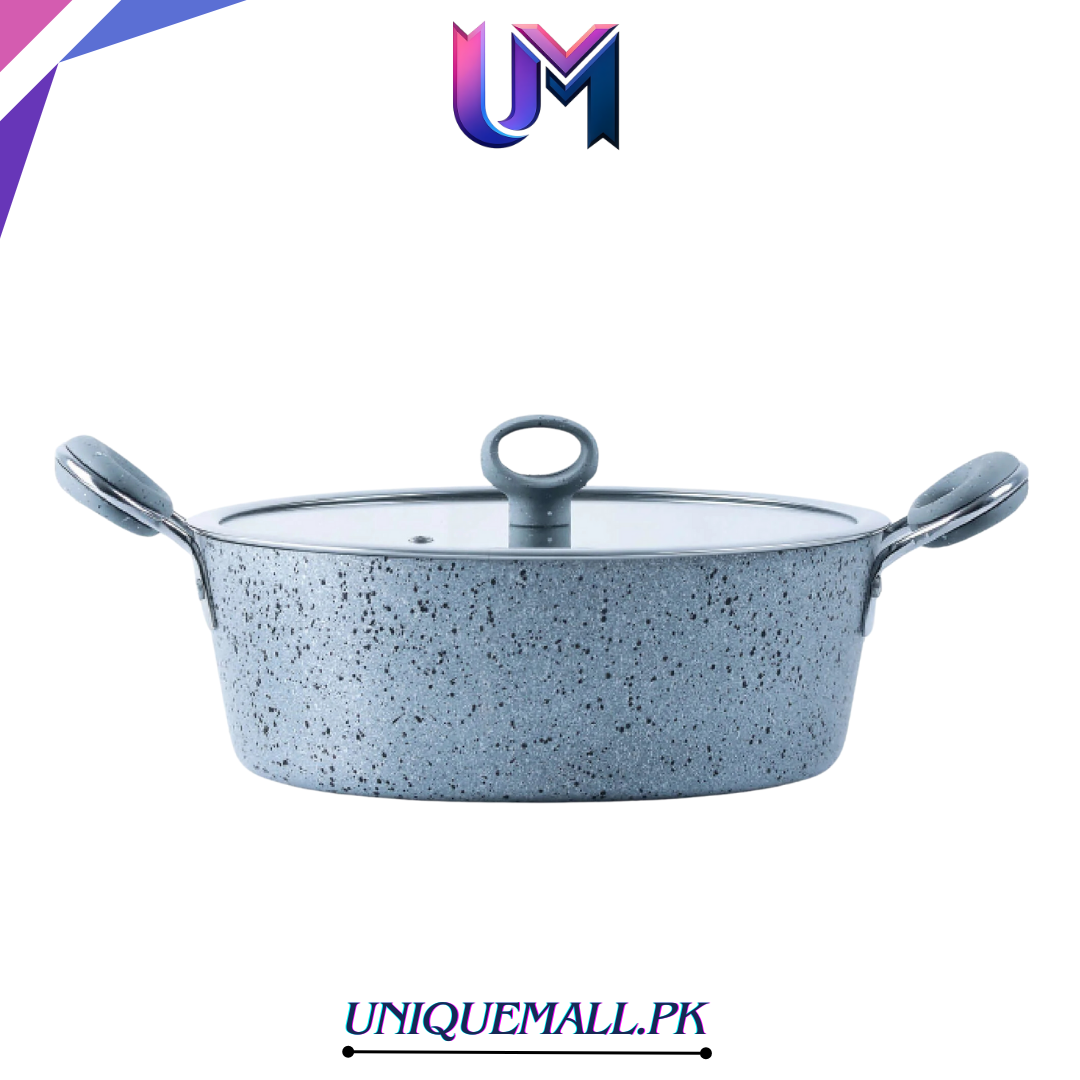 SK Non stick Signature Wok 28cm (Karahi) – Grey Marble Coated