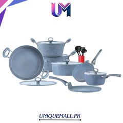 SK Signature Set 16pcs Marble Coating Non-Stick-GREY