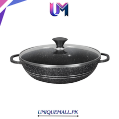 Sonex Die-Cast Eden Karahi with Glass Lid –  Ceramic Marble Non-Stick