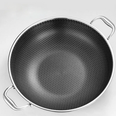 German Honeycomb Double-Sided Karahi with Lid – Laser coated Stainless Steel